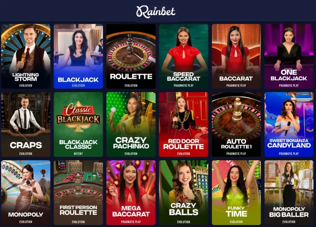 Rainbet Live Casino Canada